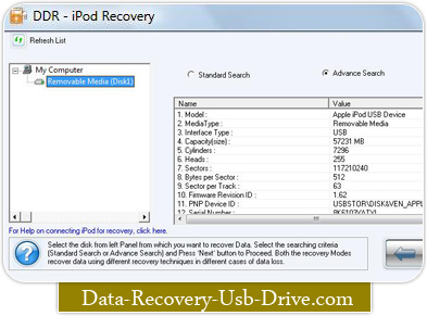 iPod data recovery software Screenshot